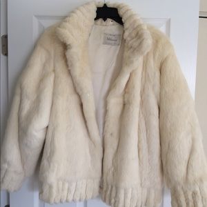 Vintage Rabbit fur coat large Cream